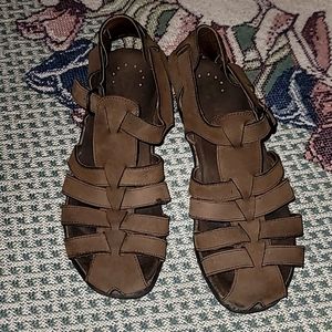 Mephisto Jerusalem Sandals brown suede strappy buckle comfort euro 39